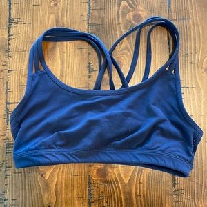 Athleta strappy navy sports bra